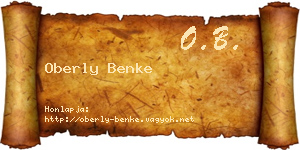 Oberly Benke névjegykártya